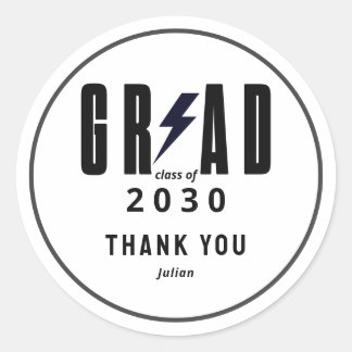 Simple Graduation Grad Party Thank You Ronde Sticker
