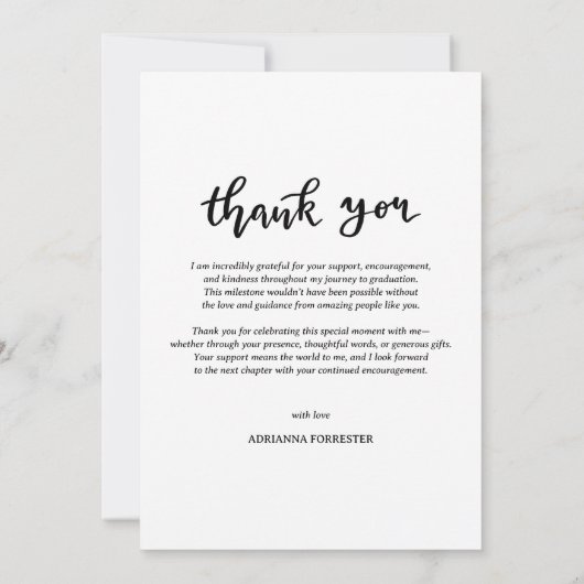 Simple Graduation Merci Script Grad Photo (Dos)