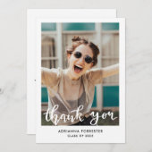 Simple Graduation Merci Script Grad Photo (Devant / Derrière)