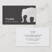Simple grand éléphant Carte de visite noir (Devant / Derrière)