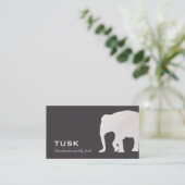 Simple grand éléphant Carte de visite noir (Debout devant)