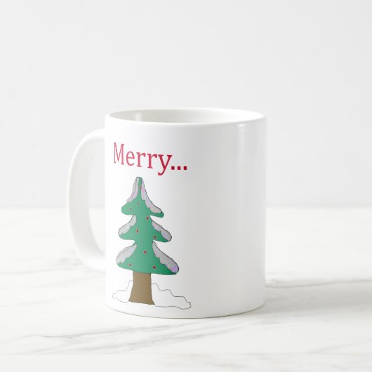 Simple Graphisme Arbre de Noël Café Mug (Devant gauche)