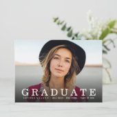 Simple Gras Confetti Graduation Faire-part (Debout devant)