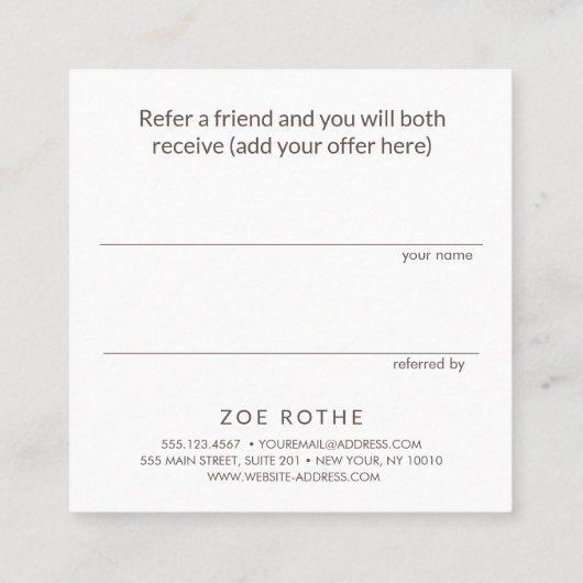 Simple Gray Linen Référence client (Dos)