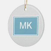Simple Gray ZigZag Keramisch Ornament (Links)