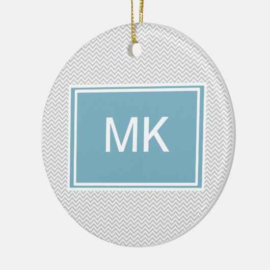 Simple Gray ZigZag Keramisch Ornament (Links)