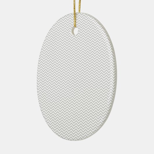 Simple Gray ZigZag Keramisch Ornament (Links)