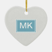 Simple Gray ZigZag Keramisch Ornament (Voorkant)