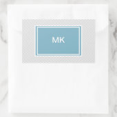 Simple Gray ZigZag Rechthoekige Sticker (Tas)