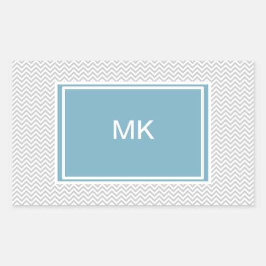 Simple Gray ZigZag Rechthoekige Sticker (Voorkant)