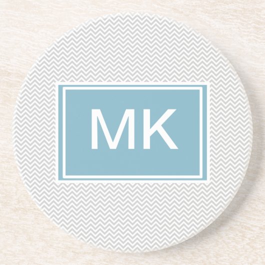 Simple Gray ZigZag Zandsteen Onderzetter (Voorkant)