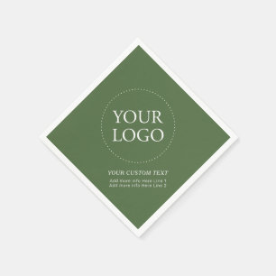 Simple Green Aangepast Zakelijk Logo Promotioneel Servet