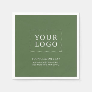 Simple Green Aangepaste Zakelijke Logo Promotie Servet