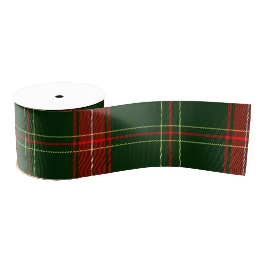 Simple Green and Red Plaid Christmas Holiday  Grosgrain Lint (Spoel)
