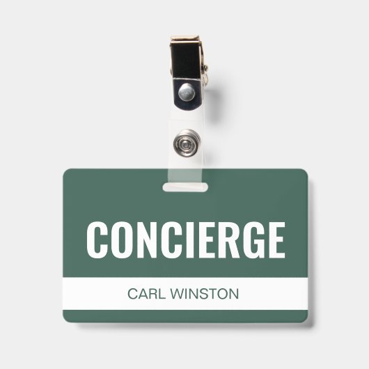 Simple Green Badge d'identification personnalisé p (Avant avec clip)