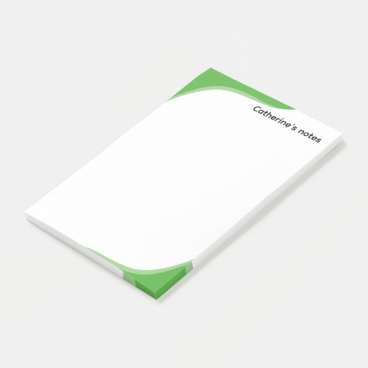Simple green & black waves customizable post-it® notes (Schuin)