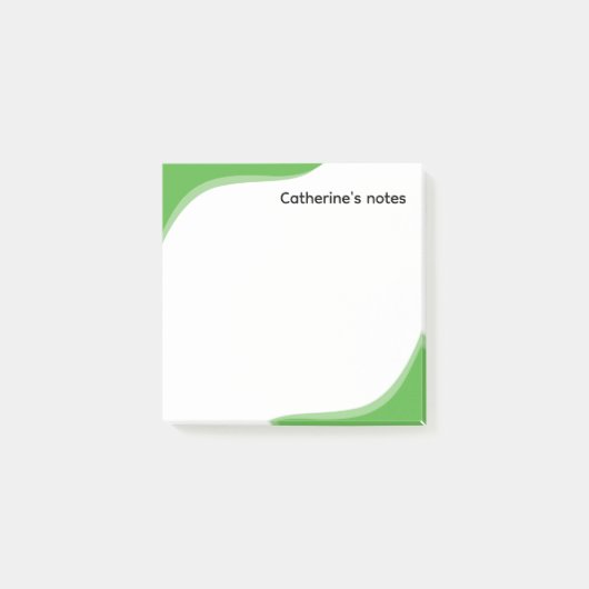 Simple green & black waves customizable post-it® notes (Voorkant)