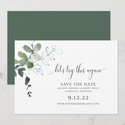 Simple Green Change the Date Mariage Save The D (Devant / Derrière)