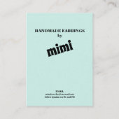 Simple Green Earring Display Kaart Visitekaartje (Achterkant)