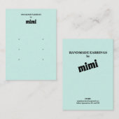 Simple Green Earring Display Kaart Visitekaartje (Voorkant / Achterkant)