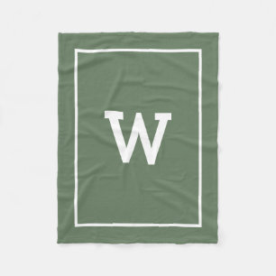 Simple Green Initiaal Monogram Fleece Deken