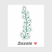 Simple Green Leaf Illustration Design Sticker (Vel)