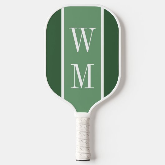 Simple Green Minimalist Monogrammed Pickleball Paddle (Voorkant)