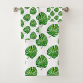 Simple Green Monstera Leaf Pattern on White (En situation)