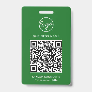 Simple Green QR Code Personeels-ID Badge
