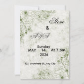 Simple Green Wedding Invitation (Devant)