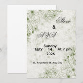 Simple Green Wedding Invitation (Devant / Derrière)