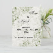 Simple Green Wedding Invitation Kaart (Staand voorkant)