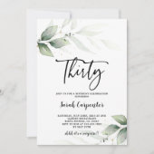 Simple Greenery 30e invitation anniversaire (Devant)