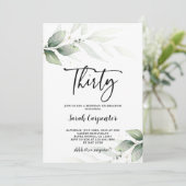 Simple Greenery 30e invitation anniversaire (Debout devant)