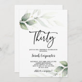 Simple Greenery 30e invitation anniversaire (Devant / Derrière)