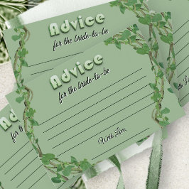 Simple Greenery Bridal Shower Advice For The Bride Informatiekaartje