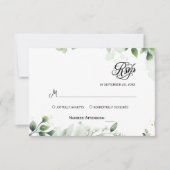 Simple Greenery Eucalyptus RSVP Invitation Kaartje (Voorkant)