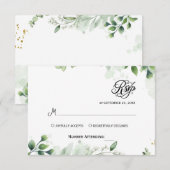 Simple Greenery Eucalyptus RSVP Invitation Kaartje (Voorkant / Achterkant)