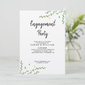 Simple Greenery Verloving Invitation Kaart (Staand voorkant)