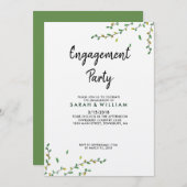 Simple Greenery Verloving Invitation Kaart (Voorkant / Achterkant)