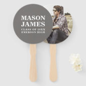 Simple Grey Modern Photo Afstuderen Handwaaier (Voorkant en achterkant)