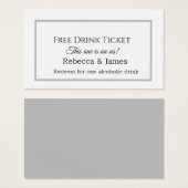 Simple Grey Plain Gris Libre Billet Boisson (Devant & derrière)