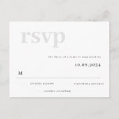 Simple Grey Response Wedding RSVP Briefkaart (Voorkant)