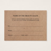 Simple gris foncé imprimé Kraft Beauty Salon (Dos)