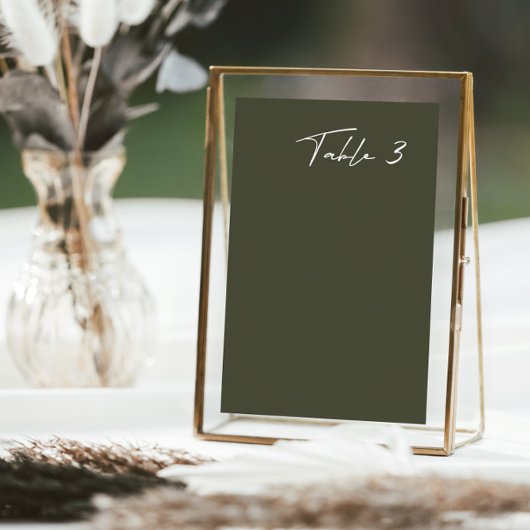 Simple gris foncé moderne Mariage Numéro de table