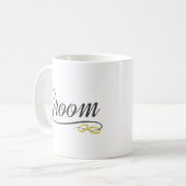 Simple Groom Floral Mariage Calligraphie | Tasse (Devant gauche)