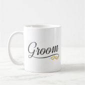 Simple Groom Floral Mariage Calligraphie | Tasse (Gauche)