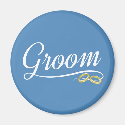 Simple Groom Floral Wedding Calligraphie | Aimant (Devant)