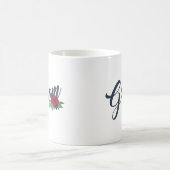 Simple Groom Florale Mariage Calligraphie | Tasse (Centre)