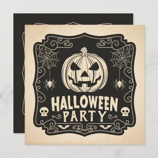 Simple Halloween Costume Party | Uitnodiging (Voorkant / Achterkant)